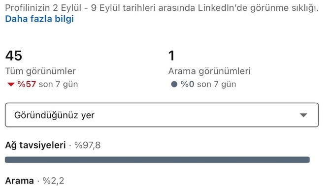 Linkedin hesabıma aramalar kısmından bakanlar ne demek oluyor?