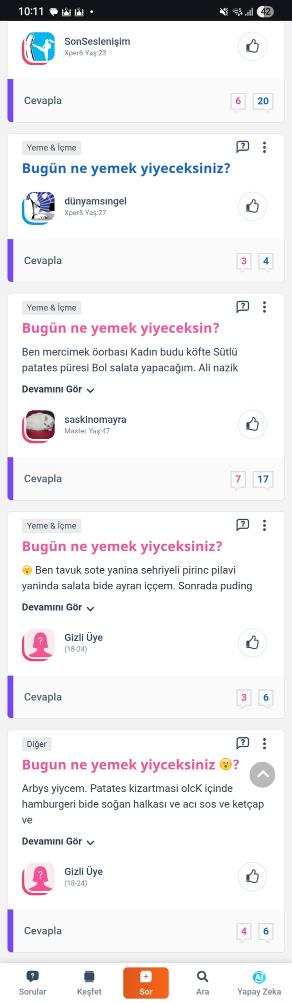 Bir soru sordum ve benzer sorular çıktı 😂😂😂nasıl ama sizde oldu mu hiç?