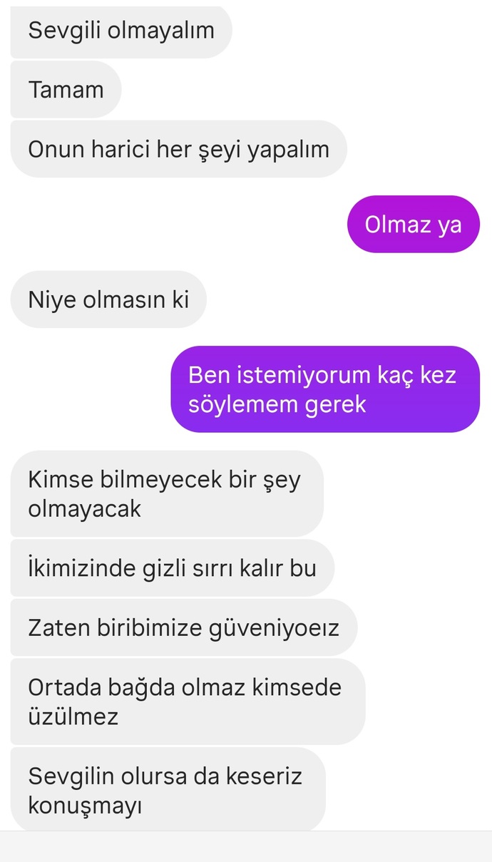 Konustugum erkek böyle mesajlar attı?