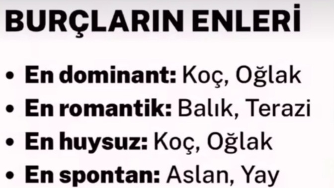 Burçların enleri nelermis?