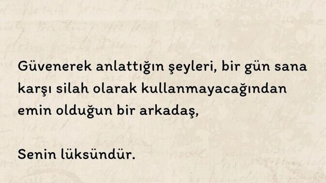 Sizin lüksünüz nedir?