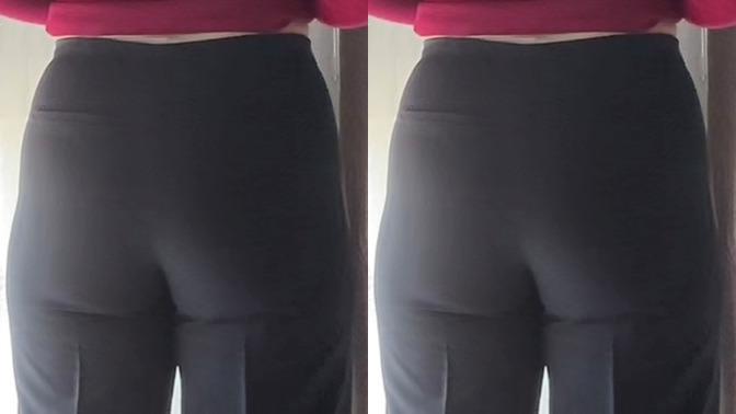 Pantolon giyince böyle görünmesi çok mu kötü?