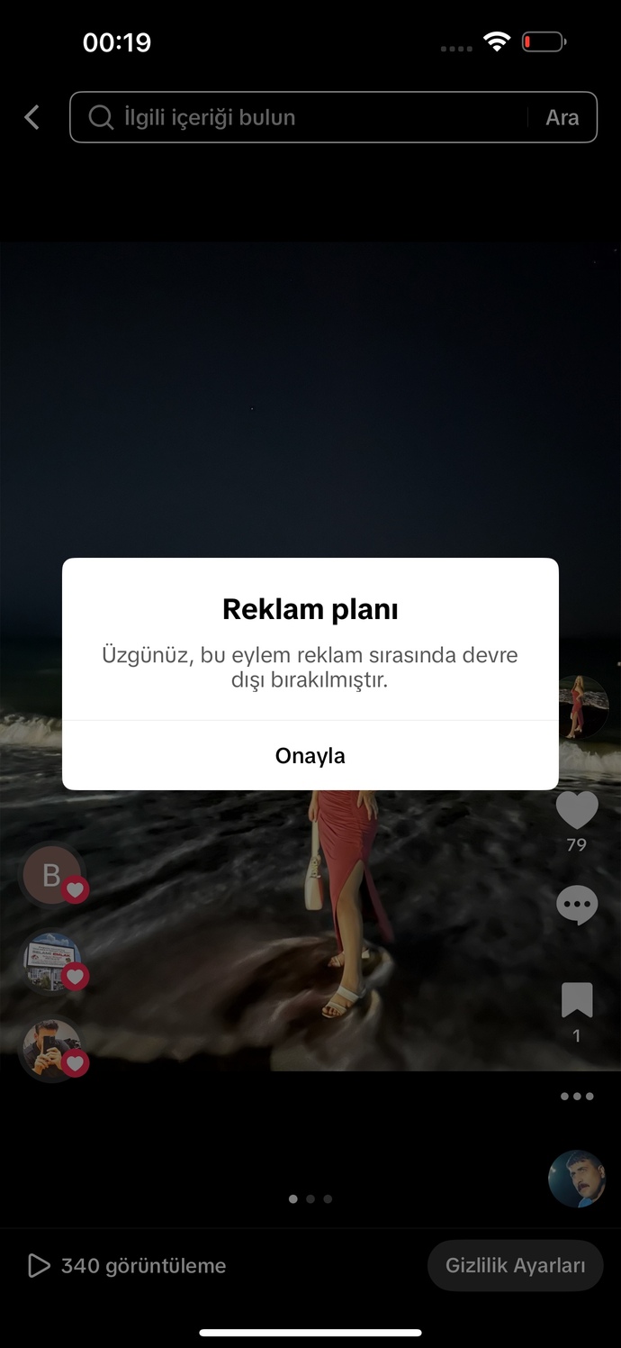 Tık tok video silmek istiyorum ama bu yazı çıkıyor karşıma aynı durumda olan var mı?