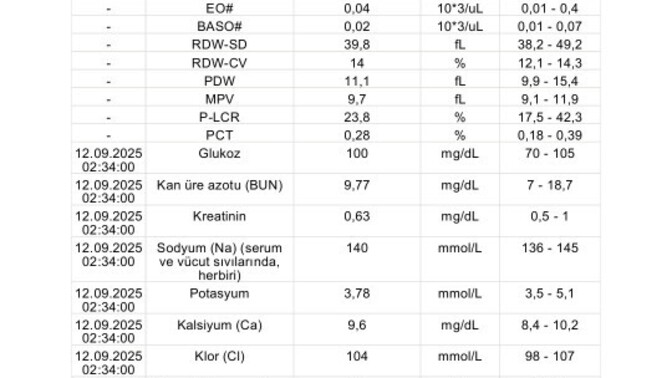Kan sonuçlarından Anlayan var mı?