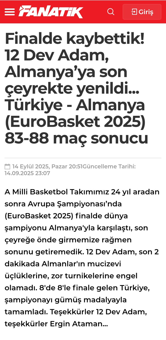 Almanya Türkiye basketbol maçı nasıldı, izlediniz mi?