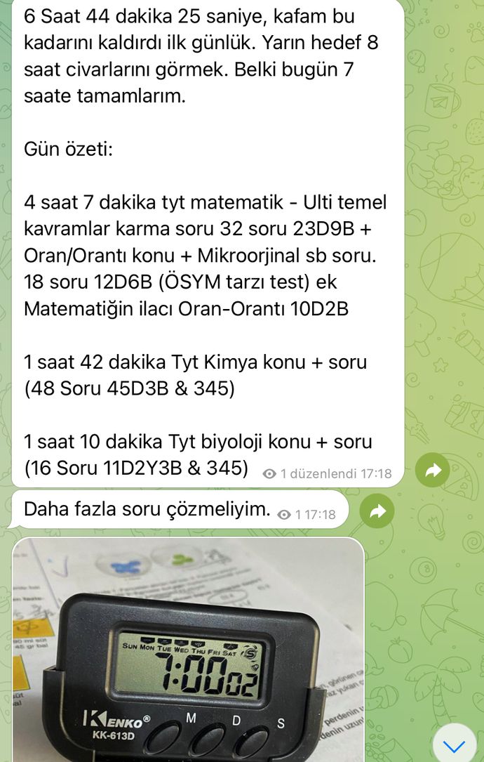 Bugün 7 saat kaldırdı kafam