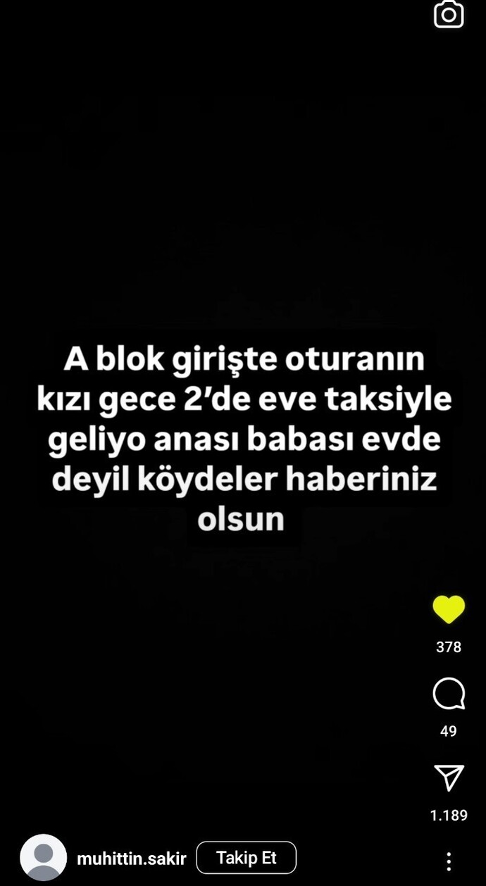Komşu Instagramda kızın yediği hatları paylaşmış nasıl?