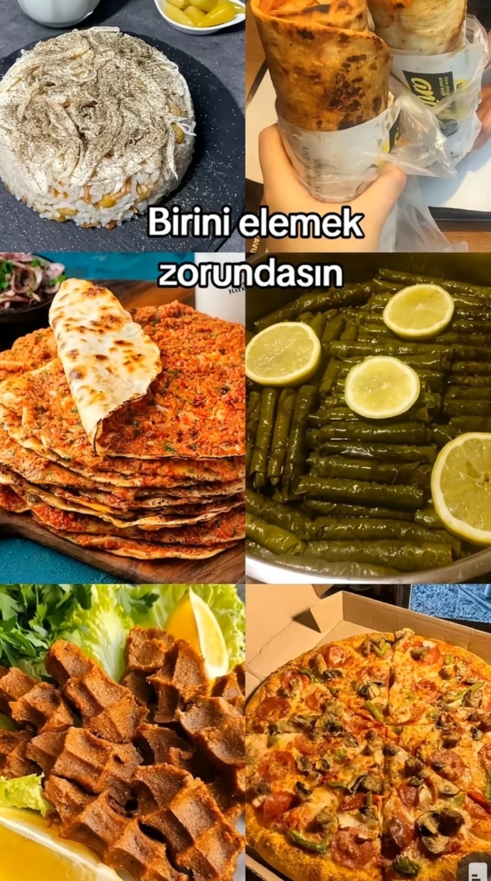 Bu yemeklerden hangisini elerdiniz?