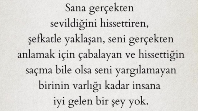 Sana 'sevildiğini' en çok ne hissettirir?