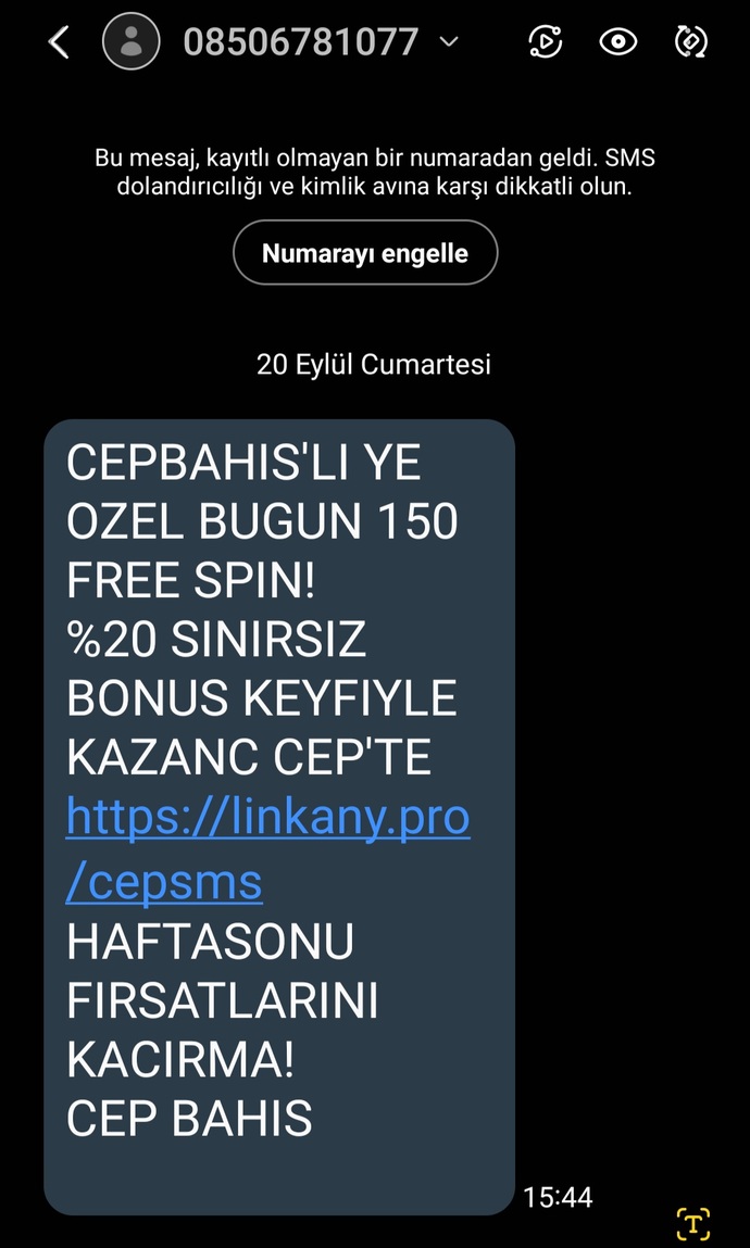 Her gün aynı mesajı farklı numaralardan her gün engelliyorum bu kadar hattı nerden buluyorlar?