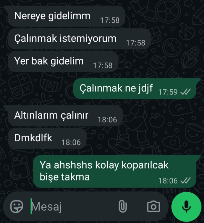 Çalınmak jfjfjf yeni kelimelerim arasına ekledim 😄