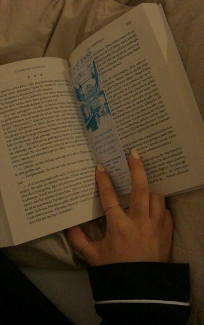 Kitaplığından rastgele bir kitap seçip son sayfasındaki son cümleyi buraya yazar mısın?