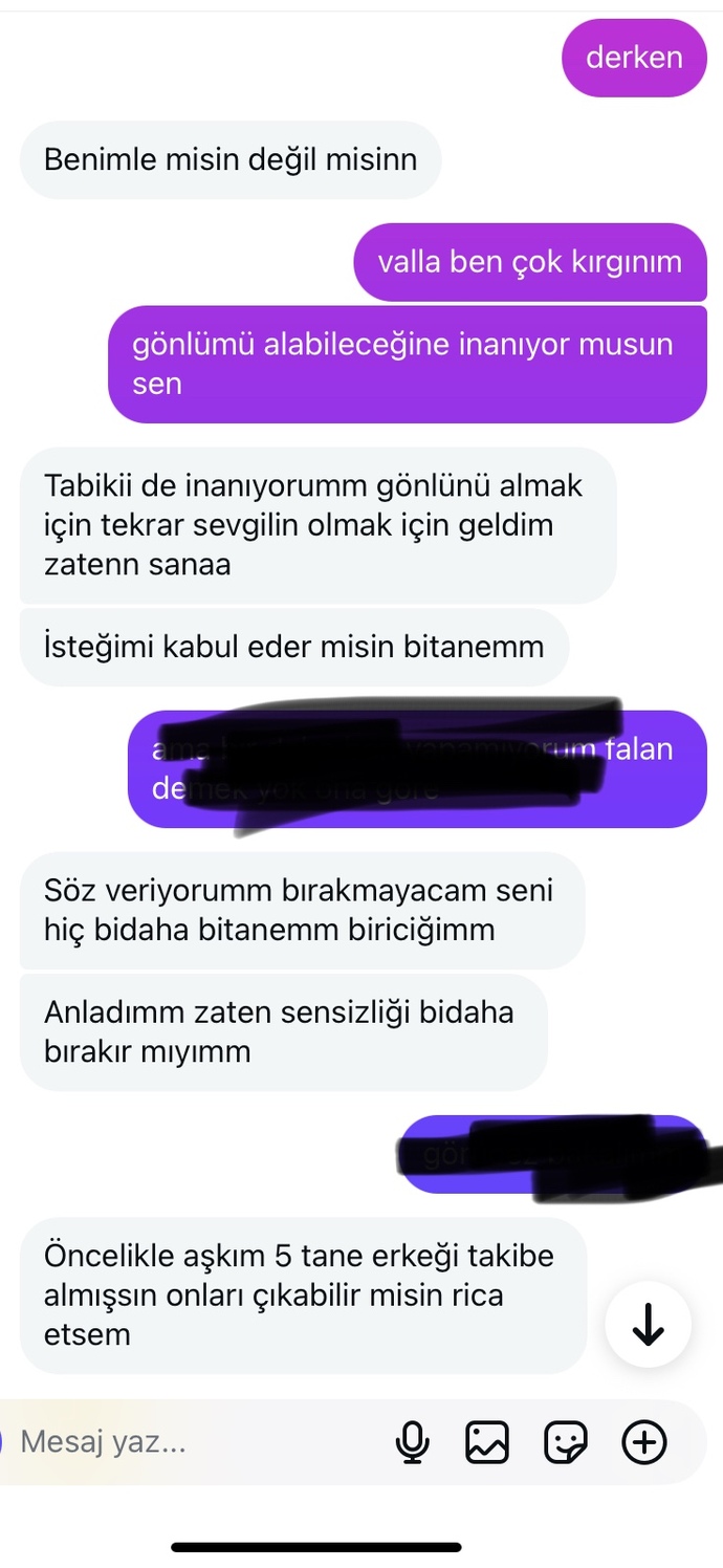 Aradan 10 gün geçti böyle mesajlar attı. sizin yorumunuz ne?