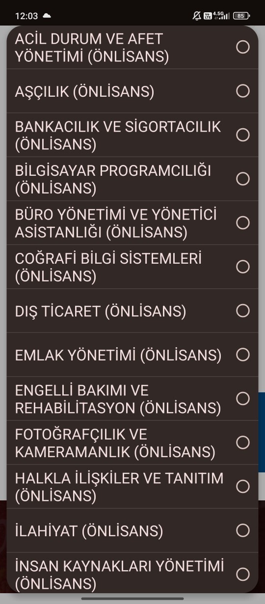 2. Üniversitem için açıktan hangi bölümü okumalıyım?