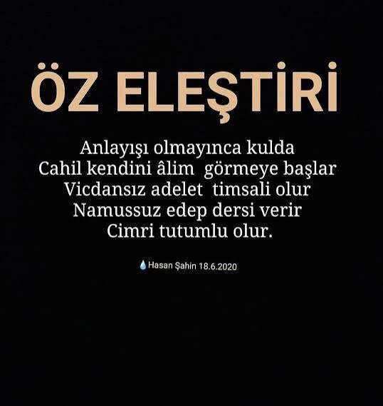 Özeleştiri yapar mısınız?