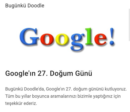 Googleın 27 senedir hayatımızda olduğunu biliyor muydunuz?