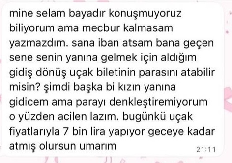 Eski sevgiliniz size harcadığı parayı geri istese verir misiniz?