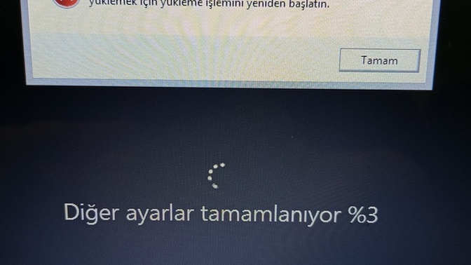 Windows yükleme hatası?
