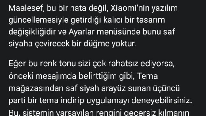 Benim telefonum kahverengi temada kaldı değiştiremiyorum?