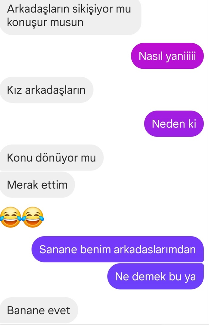 Flörtleştiğim cocuk böyle yazdı neden?