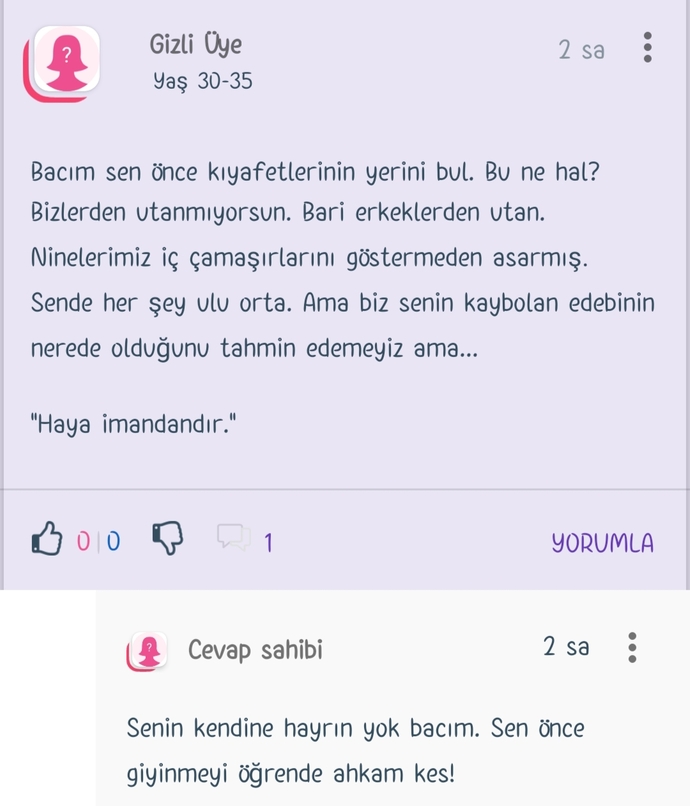 İnsanların giyimindeki en ufak şeye kulp takar mısınız?