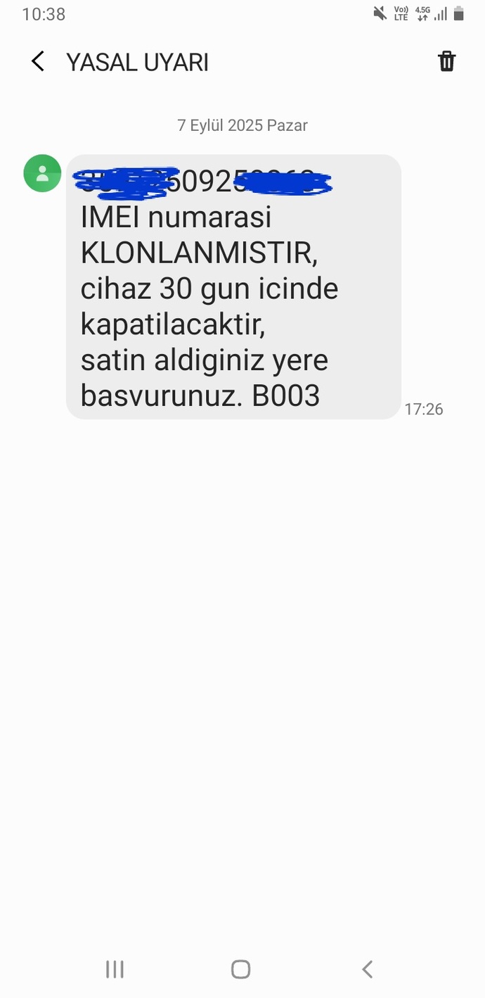IMEI KOLONLANMIŞTIR DİYE MESAJ GELDİ TELEFONU SATIN ALDIĞIM İLE Mİ GİTMEM GEREKİYOR ALDIĞIM YERE BİLGİSİ OLAN YARDIMCI OLABİLİR Mİ?