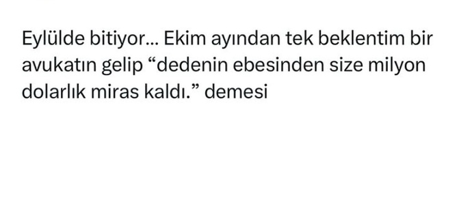 Ekim ayından beklentiniz var mı?