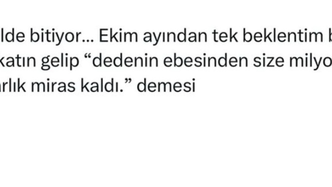 Ekim ayından beklentiniz var mı?