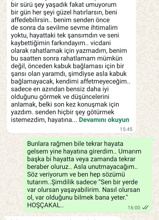 Ondan vazgeçmek istemiyorum?