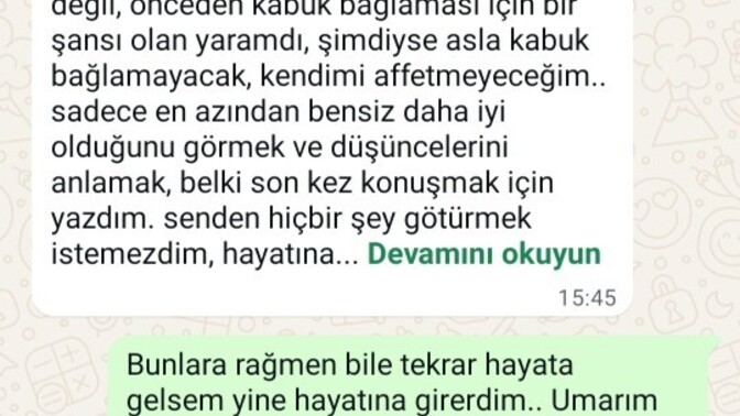 Ondan vazgeçmek istemiyorum?