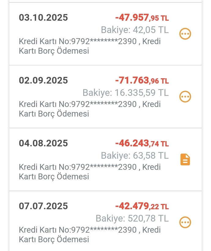 Kredi kartı harcamalarını kontrol edemeyen var mı?