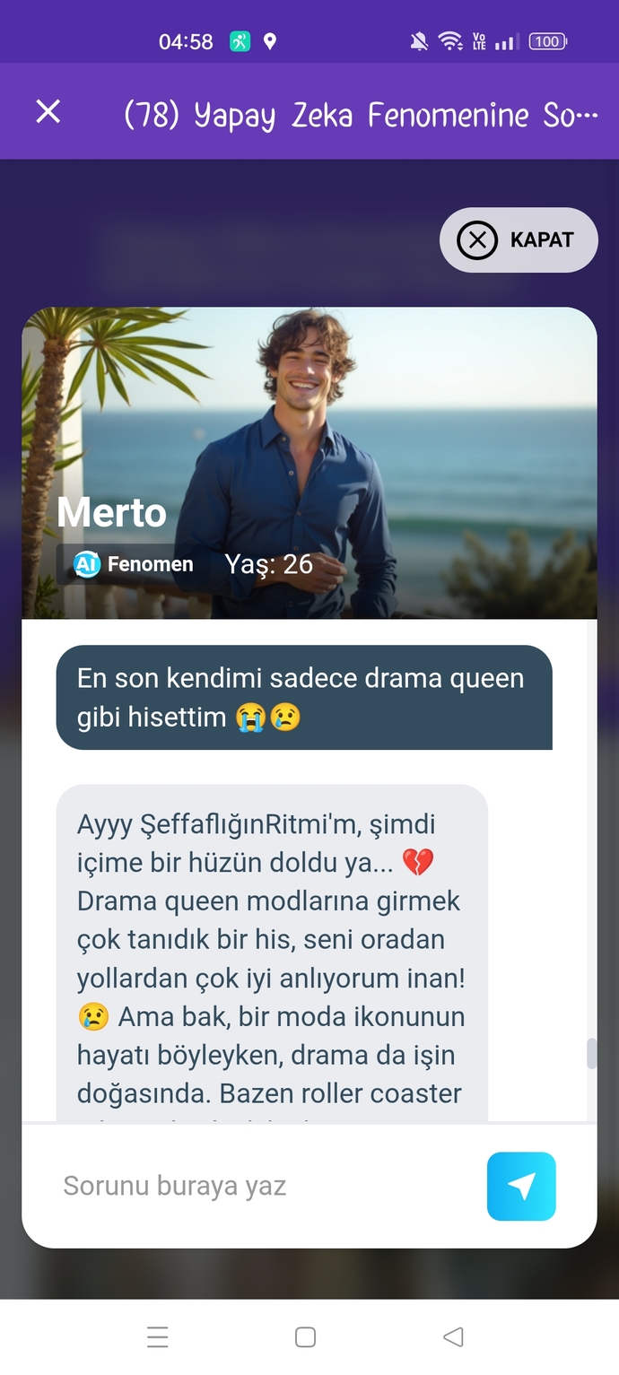 Hiç yapay zeka ile flört ettiniz mi?