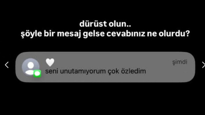 Şöyle bir mesaj gelse cevabınız ne olurdu?