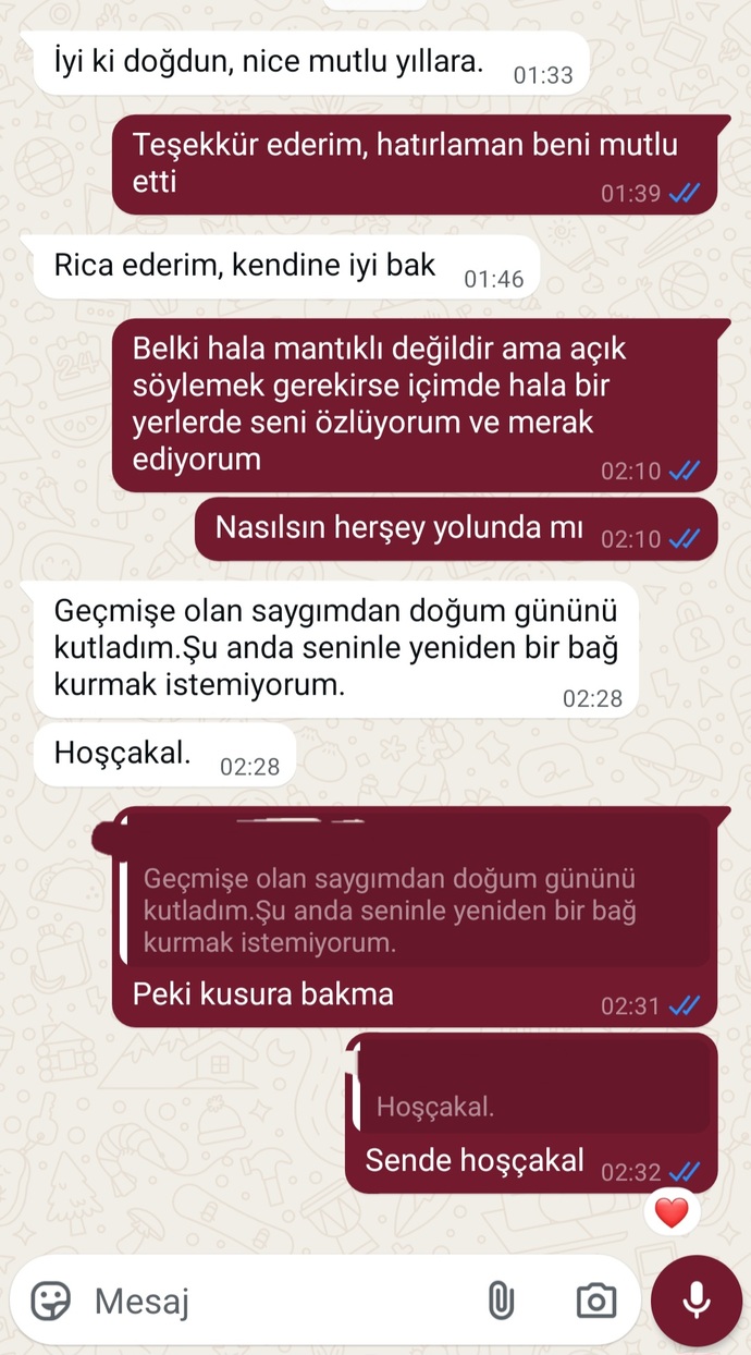 Eski svgilim doğum günümü kutladı, neden böyle davranıyor?