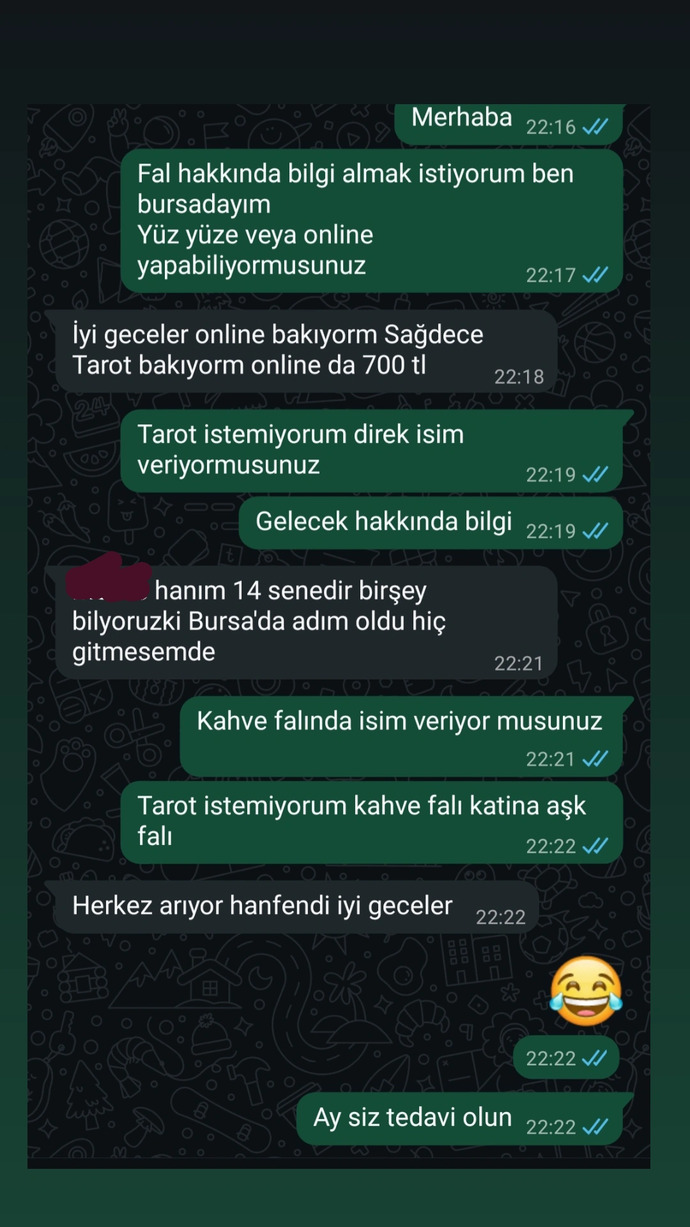 Falcıyla aramda geçen sohbet 😂 bence bu falcı değil sizce?