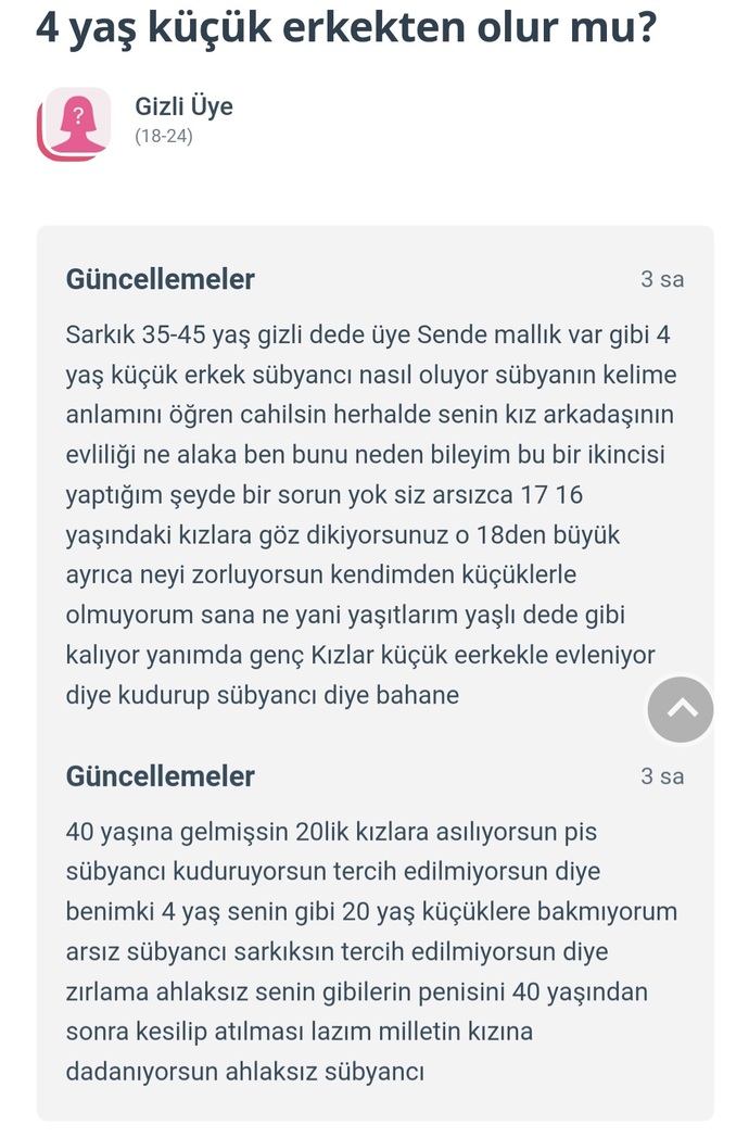 30 yaş üstüne bu kadar kin kusan bi kızı bu kadar üzen şey nedir?
