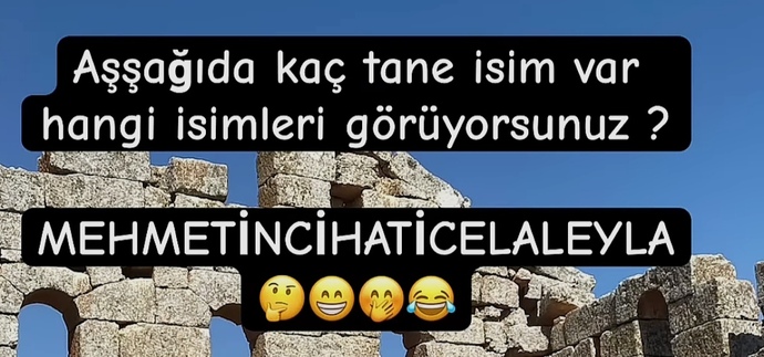 Aşağıda kaç tane isim görüyorsunuz?