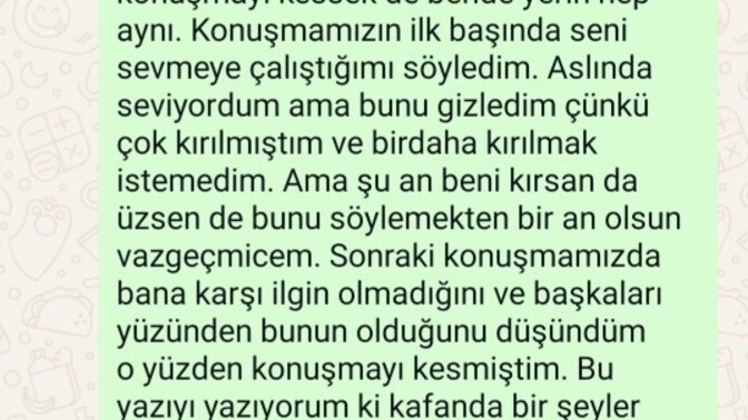 Ona bu mesajı attım, ne düşünür?