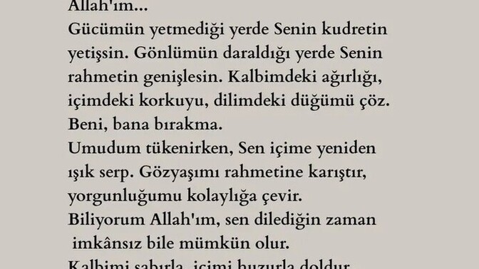 Ben haftaya bu duayla başladım peki siz nasıl başladınız?
