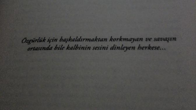 En son okuduğun kitaptan bir alıntı bırakır mısın?