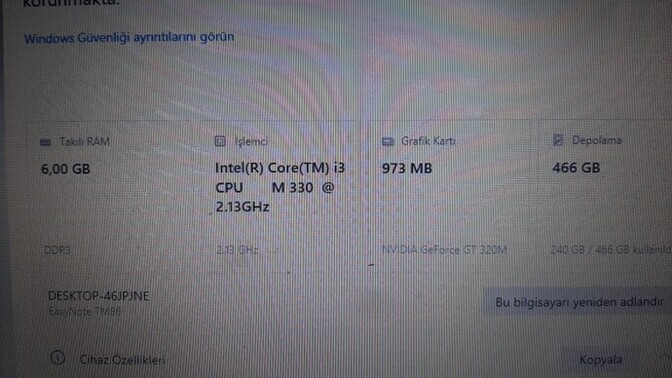 Bu laptop işlemcisi kaçınci nesil?
