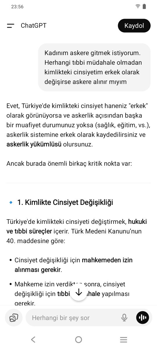 Sadece cinsiyet değiştirme davası açsam askere alınır mıyım?