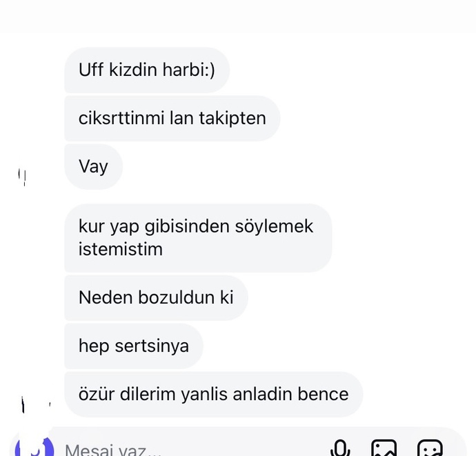 Bir anda erkek gibisin dedi neden?