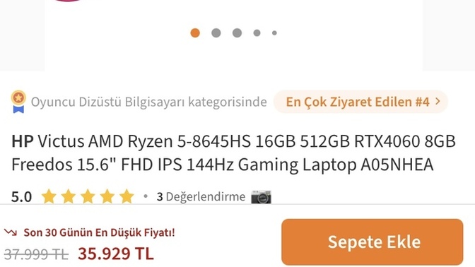 Merhaba laptop almayı düşünüyorum 36 k bütçem var?