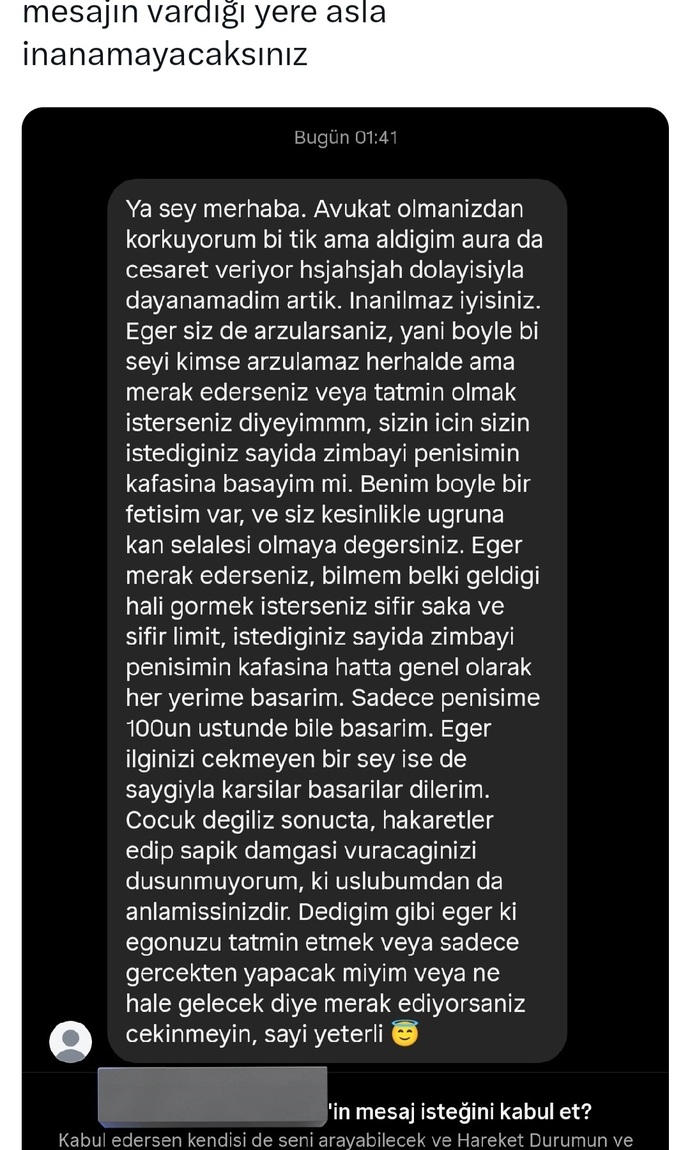 bu mesaj bana gelmediiii twitterda gordum