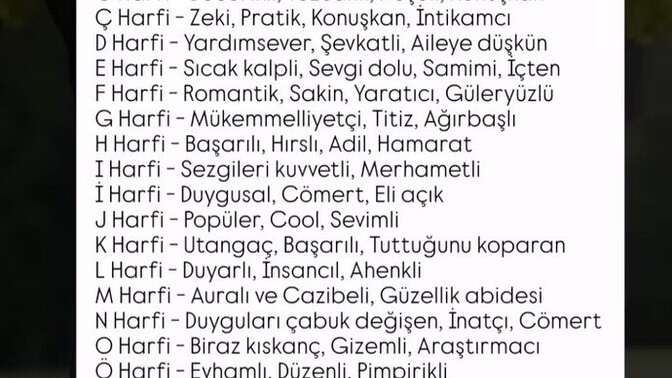 İsminizin ilk harfi karakterinize etkileri nelermiş?
