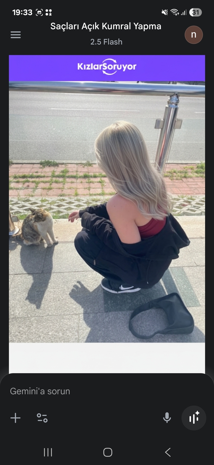 Bu fotoğrafı yapay zeka ile saçı kumral yapabilirmiyim?