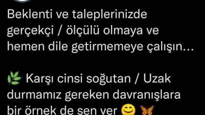 Karşı cinsten beklentiniz nedir?