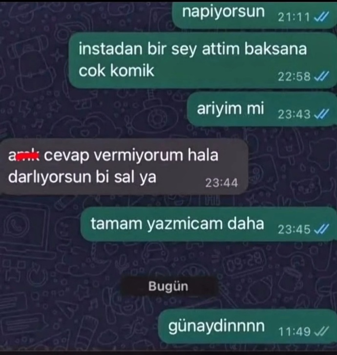 Mesajınıza cevap gelmezse ikinci mesajı atar mısınız?