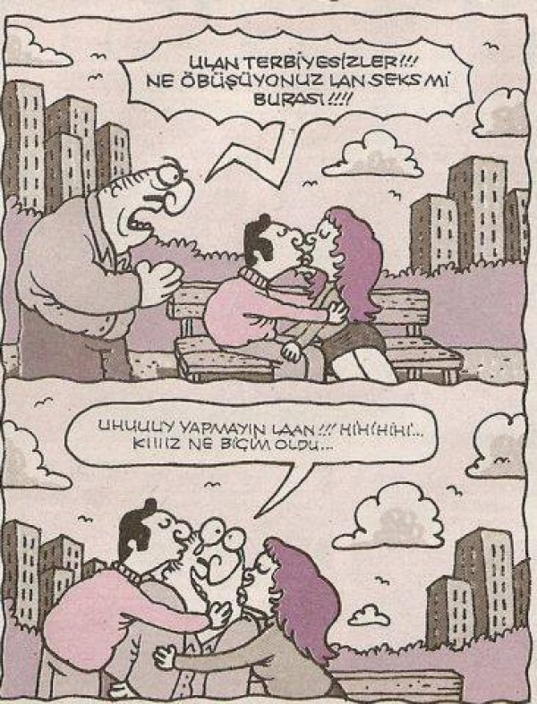 Sokak ortasında ulu orta öpüşen birilerini görünce ne yaparsın?